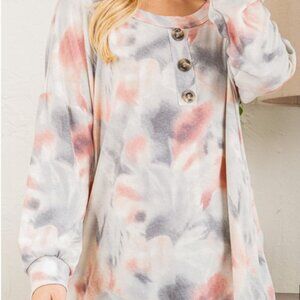Heimish Long Sleeve Round Neck Multi Color top